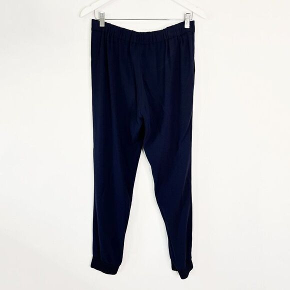 Aritzia Babaton Harvey Navy Blue Pleated Crepe Jogger Pant - Picture 3 of 8